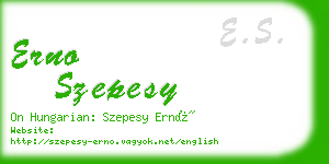 erno szepesy business card